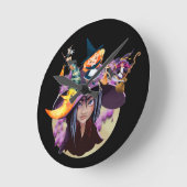 Gothic Darlings Runde Wanduhr (Winkel)