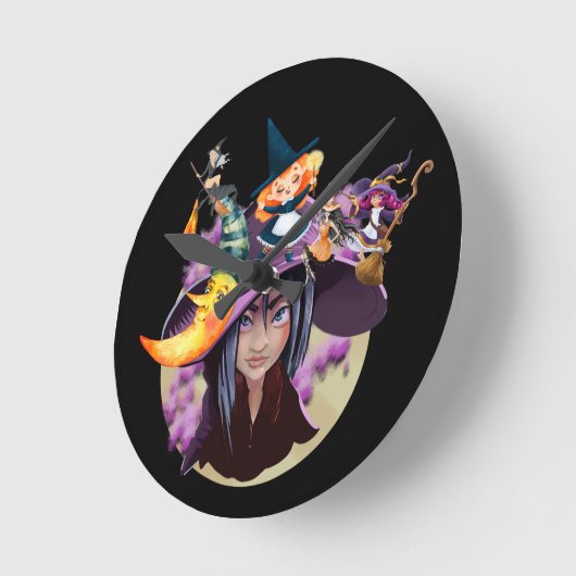 Gothic Darlings Runde Wanduhr (Winkel)