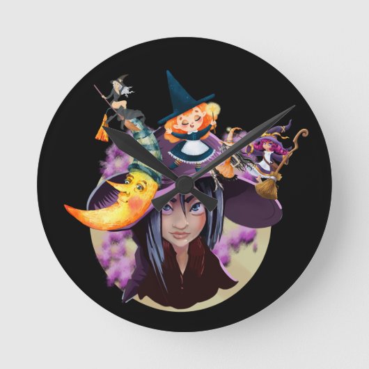 Gothic Darlings Runde Wanduhr (Vorderseite)