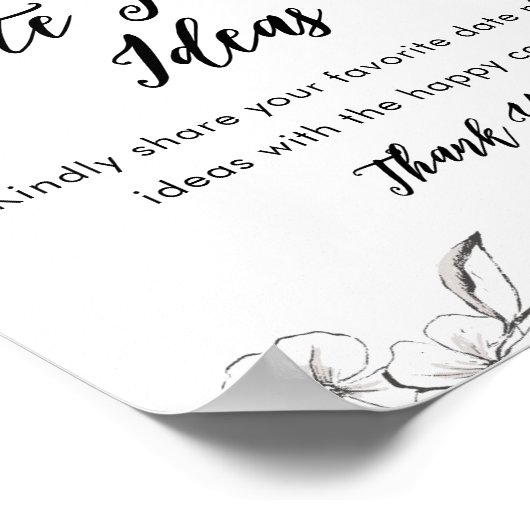 Gothic Date Night Ideas signieren Brautparty Poster (Ecke)