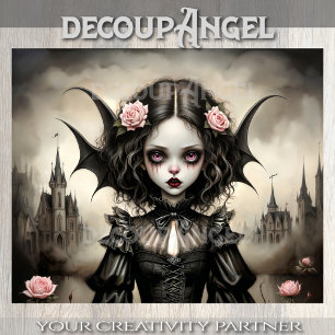 Gothic Daughter of Dracula Decoupage Seidenpapier