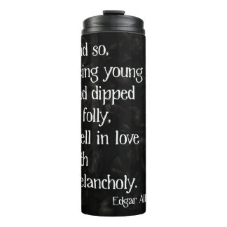 Gothic Dead Rose und Poe Quote Thermosbecher