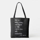 Gothic Dead Rose und Poe-Zitat Tasche (Rückseite)