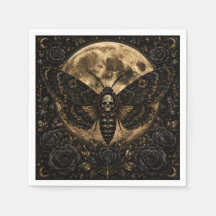 Gothic Death Moth Hochzeitspapier Servietten