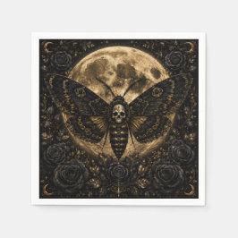 Gothic Death Moth Hochzeitspapier Servietten