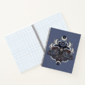 Gothic Death Moth und Mondphasen Notizblock (Innenseite)