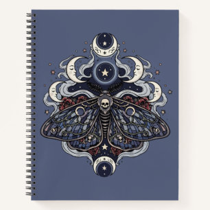 Gothic Death Moth und Mondphasen Notizblock