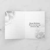 Gothic Death Skull und Rose Geburtskarte Karte (Innenseite)