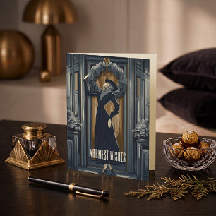Gothic Deco Moderner Kranz Feiertagskarte