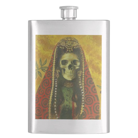 Gothic Decorative Skeleton Flask Flachmann (Vorderseite)