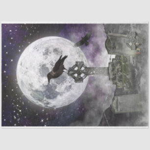 Gothic Decoupage Raven & Vollmond Seidenpapier