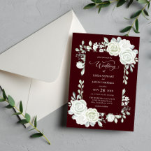 Gothic Deep Burgundy Tropische Rosen Hochzeit
