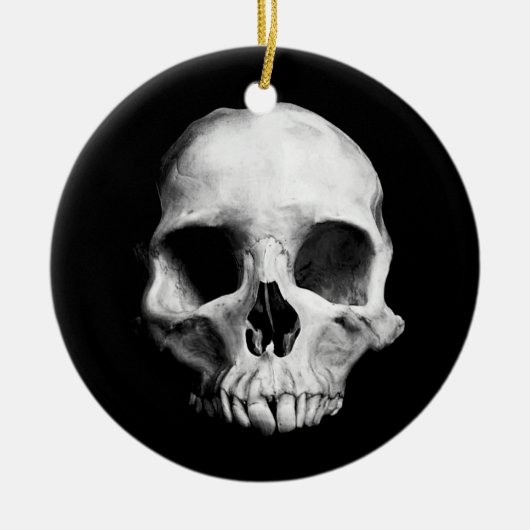 Gothic-deformierter Schädel Keramik Ornament (Vorne)