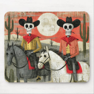 Gothic Desert Mond Skelett Cowboys Mousepad