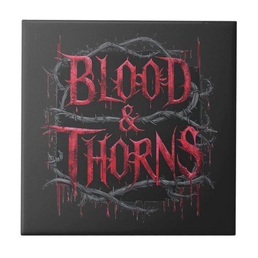 Gothic Design Blood & Thorns - Dunkel und Edgy Fliese (Vorderseite)
