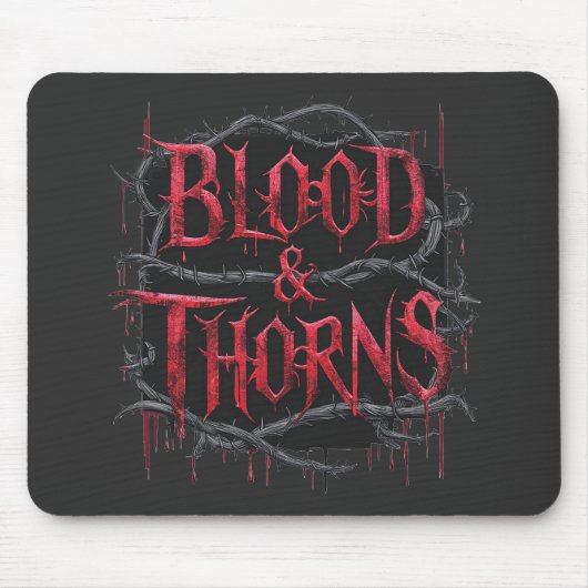 Gothic Design Blood & Thorns - Dunkel und Edgy Mousepad (Vorne)