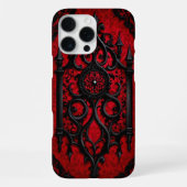 Gothic Design in Rot und Schwarz iPhone Hülle (Rückseite)