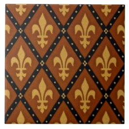 Gothic Design Lilie Motif Terra Cotta Tile Fliese