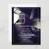 Gothic Desised House Raven Skeleton Key Halloween Einladungspostkarte (Vorne/Hinten)