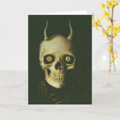 Gothic Devil Skull Greetings Card Karte (Gelbe Blume)