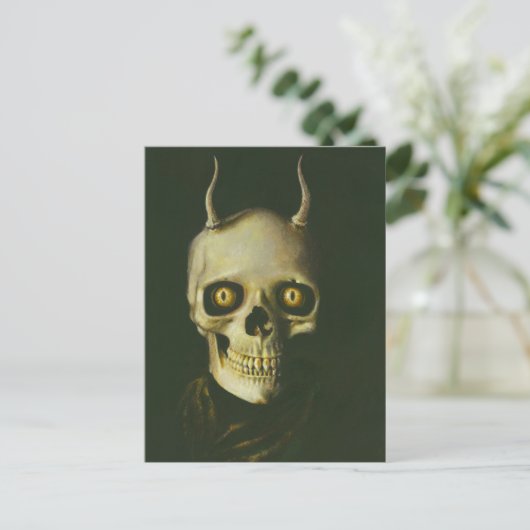 Gothic Devil Skull Postcard Postkarte (Stehend Vorderseite)