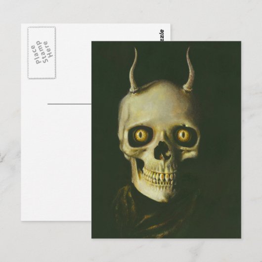 Gothic Devil Skull Postcard Postkarte (Vorne/Hinten)