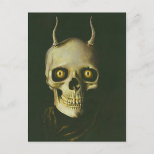 Gothic Devil Skull Postcard Postkarte