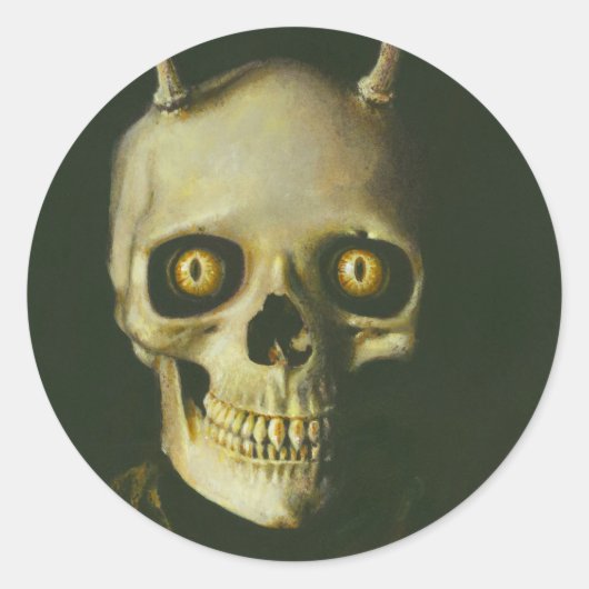 Gothic Devil Skull Sticker (Vorderseite)