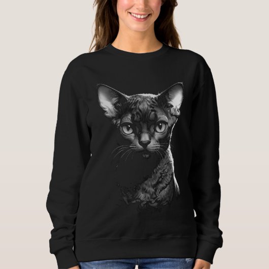 Gothic Devon Rex Kunst Damen Sweatshirt (Vorderseite)