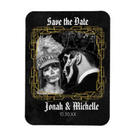 Gothic Dia De Los Muertos Save the Date Magnet