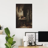 Gothic Dining Room Wall Art, Candlelit Kitchen Poster (Heimbüro)
