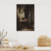 Gothic Dining Room Wall Art, Candlelit Kitchen Poster (Küche)