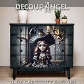 Gothic Doll im Spuk Haus - Decoupage - Seidenpapier