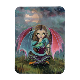 Gothic Drache und Feen Fantasy Art Magnet