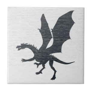 Gothic-Drachen-Silhouette Fliese