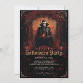 Gothic Dracula Halloween-Party Einladung (Vorderseite)