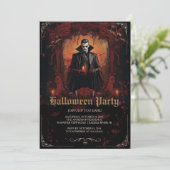 Gothic Dracula Halloween-Party Einladung (Stehend Vorderseite)