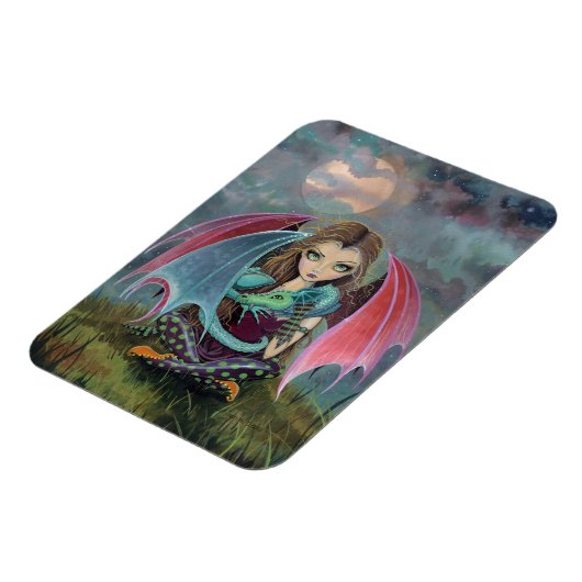 Gothic Dragon and Fairy Fantasy Art Magnet (Linke Seite)