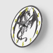 Gothic Dragon Clock Runde Wanduhr (Winkel)