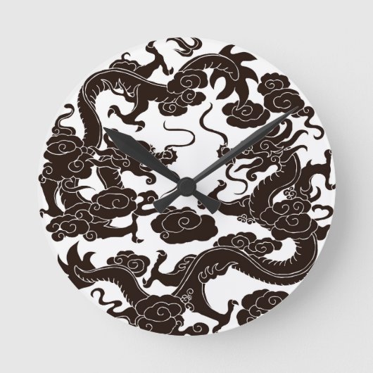 Gothic Dragon Clock Runde Wanduhr (Vorderseite)