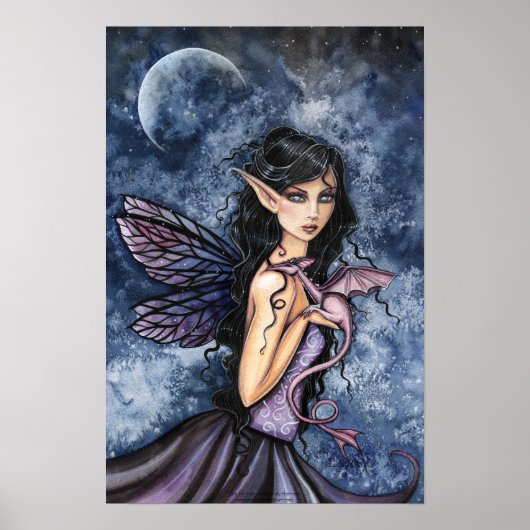 Gothic Dragon Fairy Art Poster von Molly Harrison (Vorne)