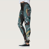 Gothic Dragon Tattoo on Black Leggings (Links)