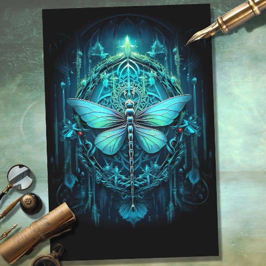 Gothic Dragonfly 2 Decoupage Paper Seidenpapier