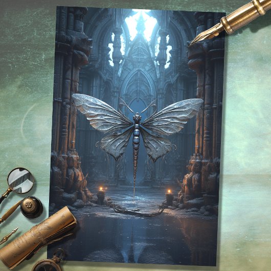 Gothic Dragonfly 3 Decoupage Paper Seidenpapier