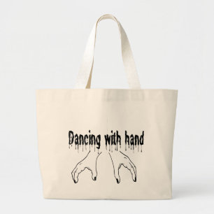 Gothic-Drip-Schrift "Tanzend mit der Hand" Horror- Jumbo Stoffbeutel