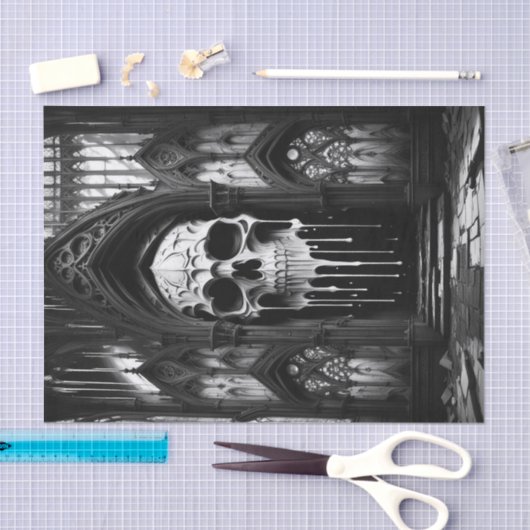 Gothic Dripping 3D Skull Decoupage Paper Seidenpapier (Handwerk)