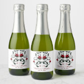 Gothic Dripping Bloody Rose Moody Wedding Schaumweinetikett (Flaschen)
