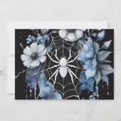 Gothic Dusty Blue Floral Spider Web Handfasts Save The Date (Rückseite)