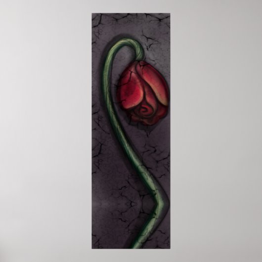 Gothic Dying Rose Spuk House Art Poster (Vorne)