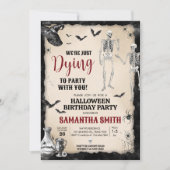 Gothic Dying to Party Halloween Party Einladung (Vorderseite)